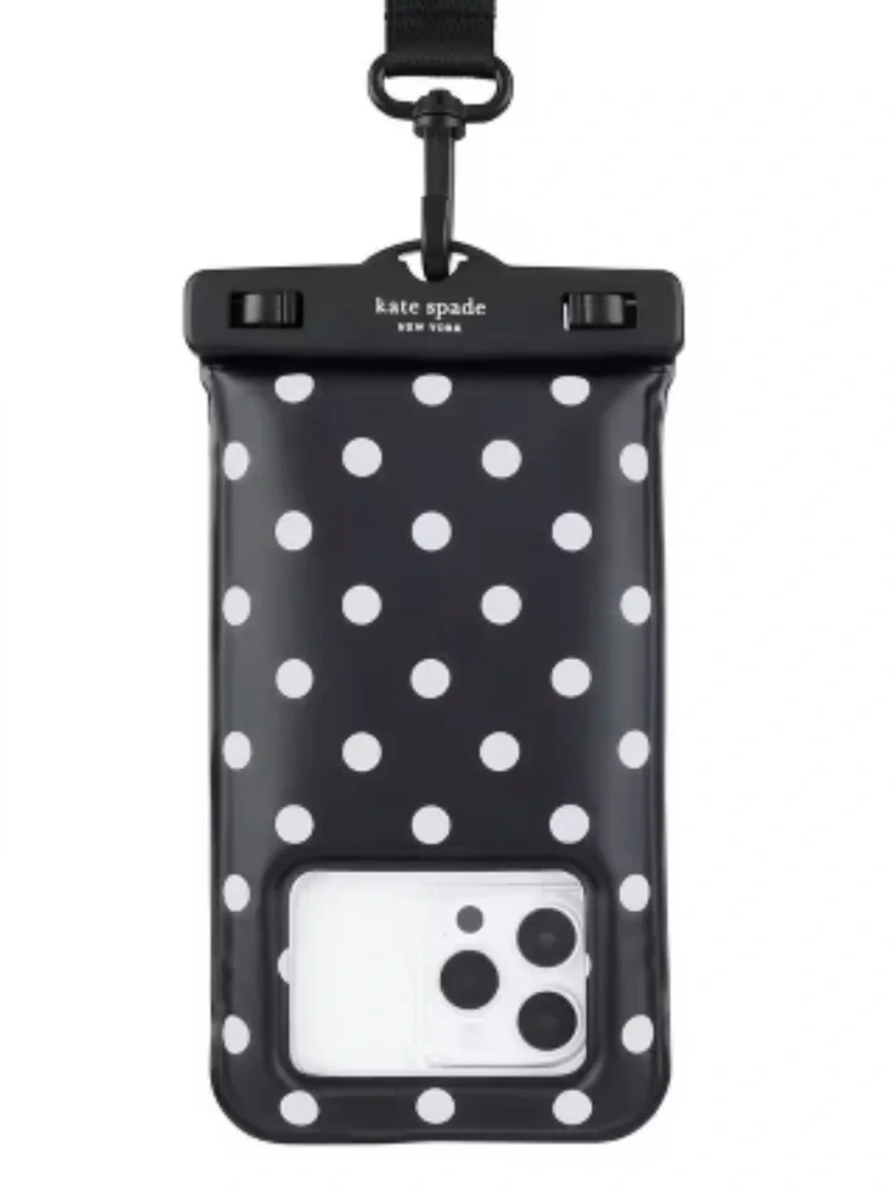 kate spade Black and White Polka Dot Waterproof Phone Pouch